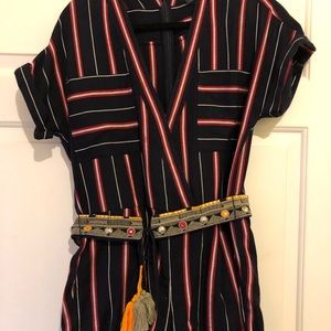 French connection romper with studded belt